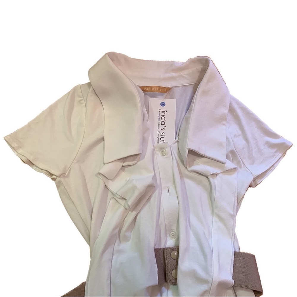 White Belted Midi Dress - Picture 2 of 2